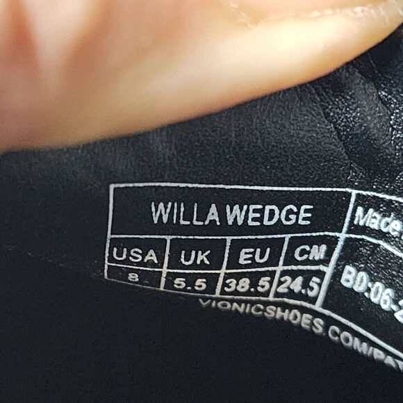 Vionic‎ Willa Wedge Women's Slip-on Loafer Black Leather - 8 Medium - Picture 7 of 10